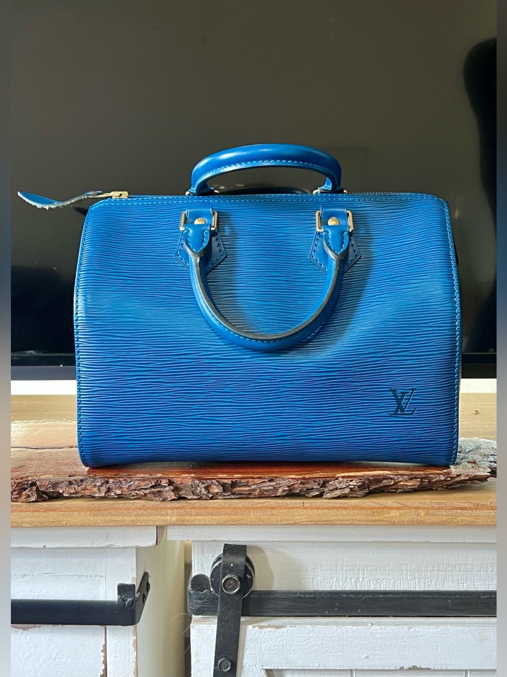 Louis Vuitton Epi Blu Speedy 25